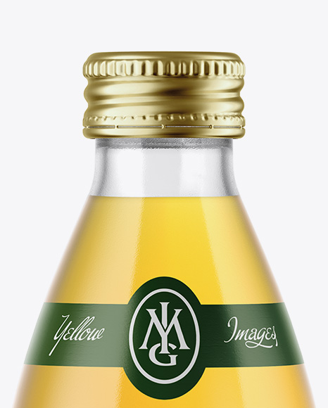 Clear Glass Bottle With Apple Juice Mockup