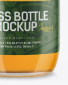 Clear Glass Bottle With Apple Juice Mockup