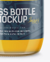 Clear Glass Bottle With Orange Juice Mockup