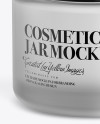 Frosted Glass Cosmetic Jar Mockup - Front View (High Angle Shot)