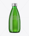 Green Glass Bottle with Drink Mockup