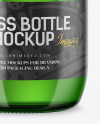 Green Glass Bottle with Drink Mockup