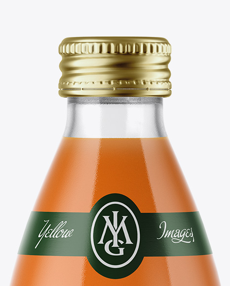 Clear Glass Bottle With Carrot Juice Mockup