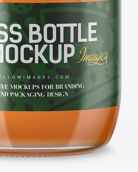 Clear Glass Bottle With Carrot Juice Mockup