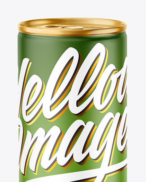 Metallic Drink Can w/ Matte Finish Mockup