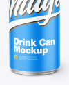 Metallic Drink Can w/ Matte Finish Mockup