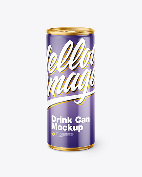 Metallic Drink Can w Glossy Finish Mockup - Beer can mockup