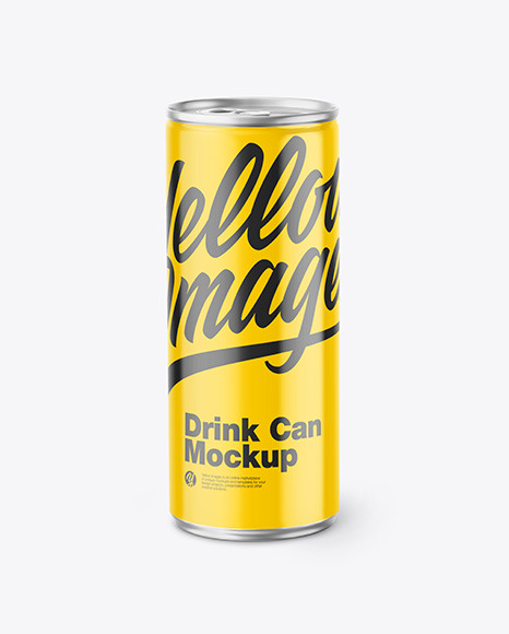 Metallic Drink Can w/ Glossy Finish Mockup