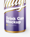 Metallic Drink Can w/ Glossy Finish Mockup