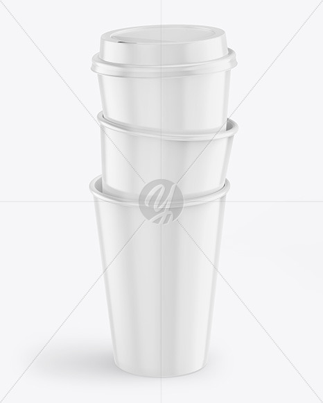 Glossy Coffee Cups Mockup