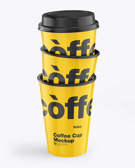 Glossy Coffee Cups Mockup