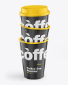 Glossy Coffee Cups Mockup