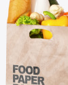 Kraft Paper Bag with Food Mockup