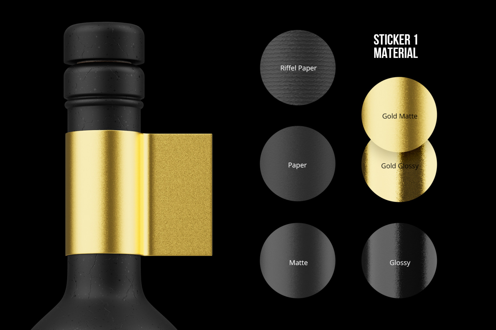 Ceramic Wine Bottle Mockup with Tube - PRO + 7 material