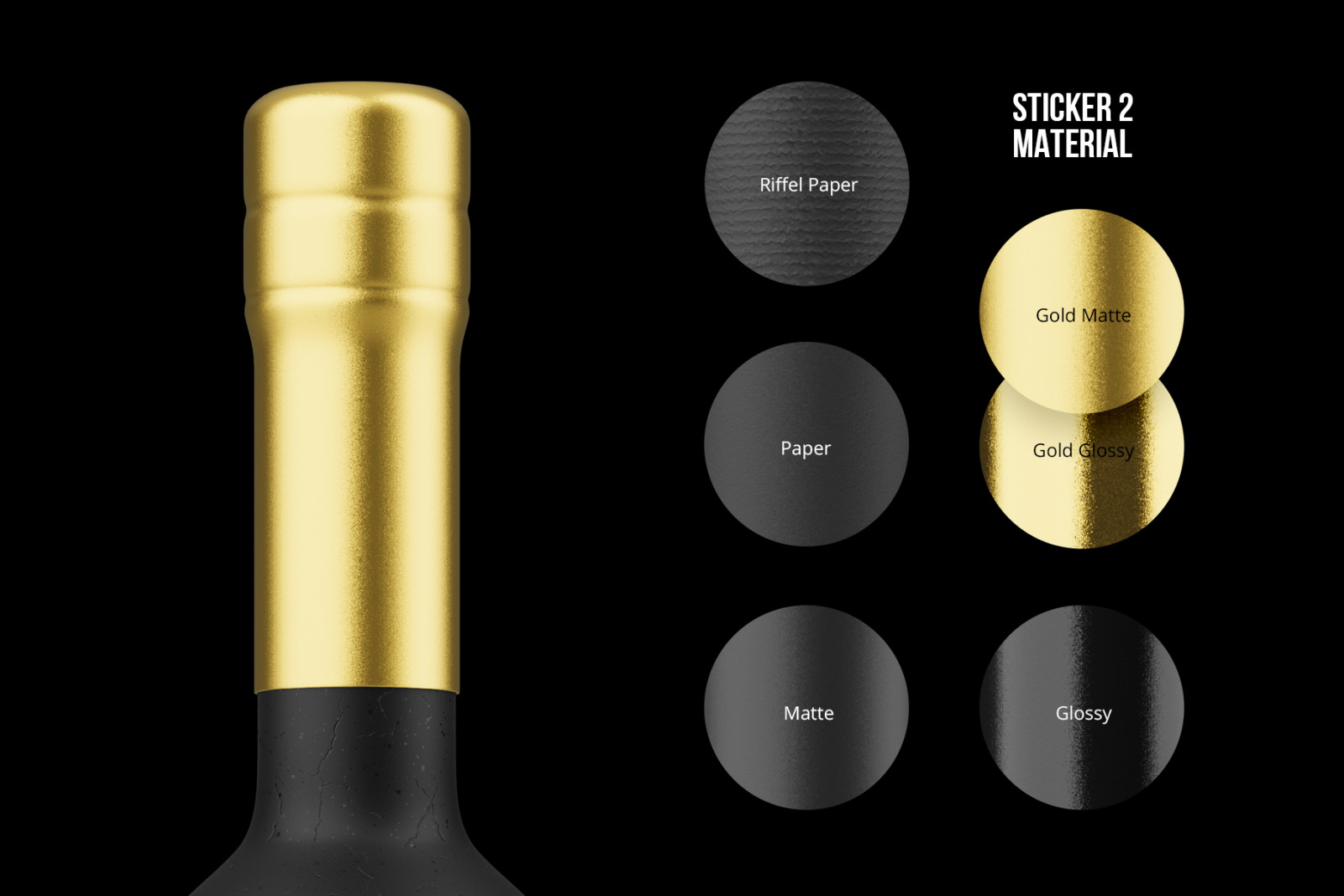 Ceramic Wine Bottle Mockup with Tube - PRO + 7 material