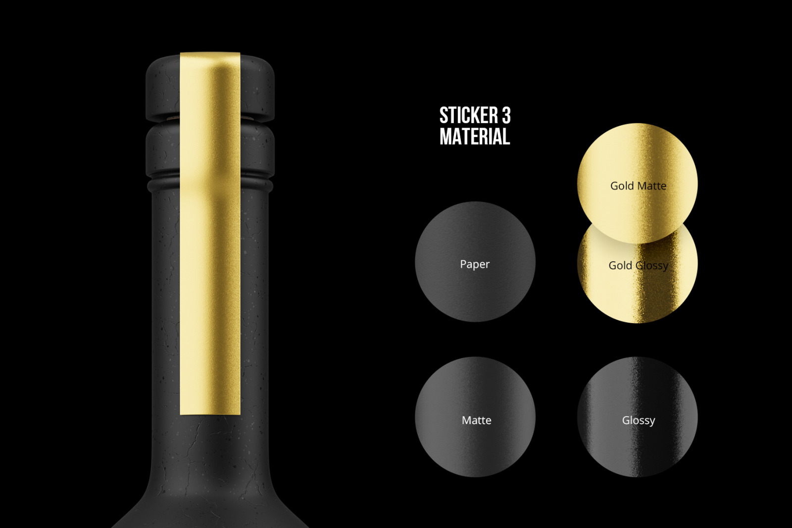 Ceramic Wine Bottle Mockup with Tube - PRO + 7 material