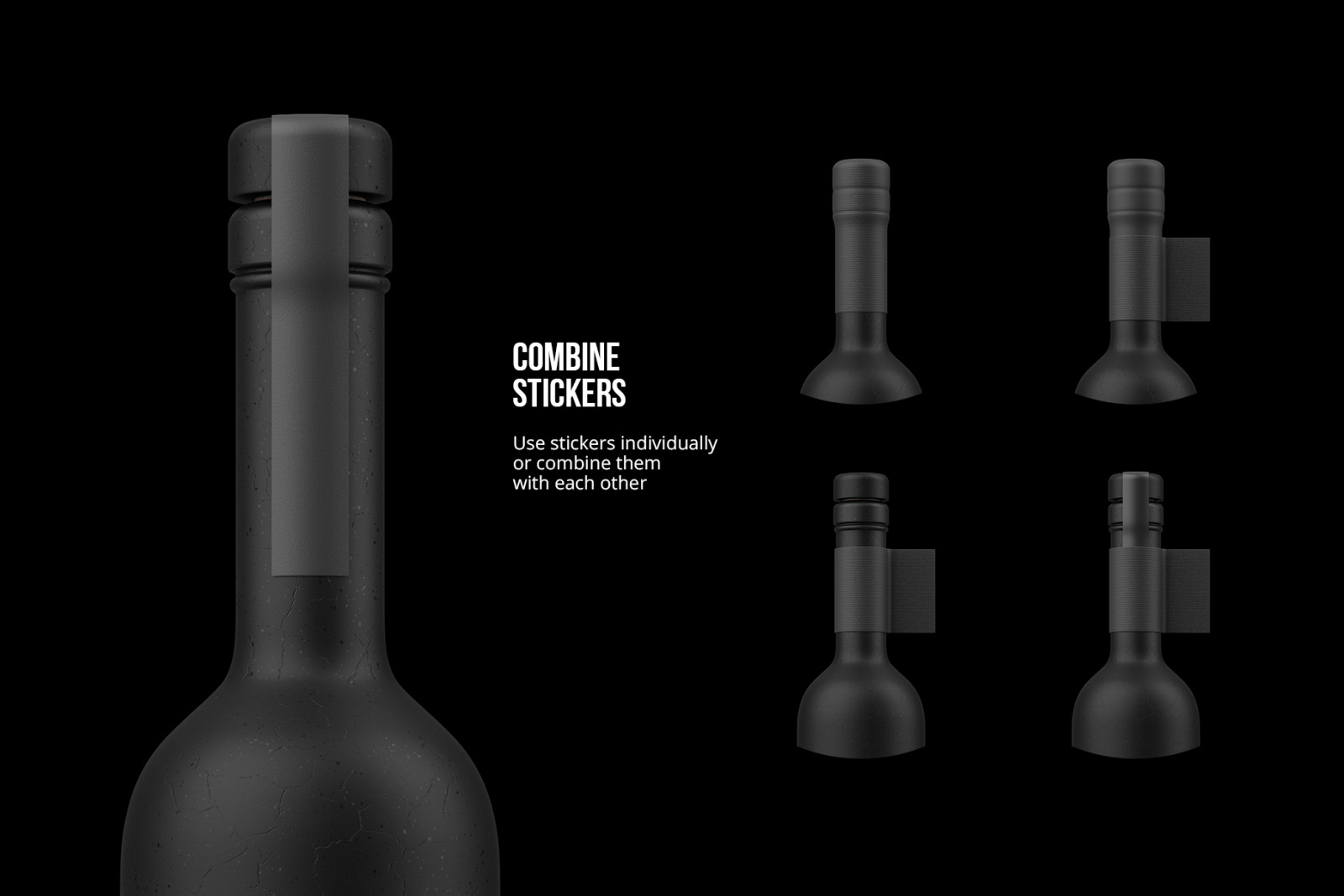 Ceramic Wine Bottle Mockup with Tube - PRO + 7 material