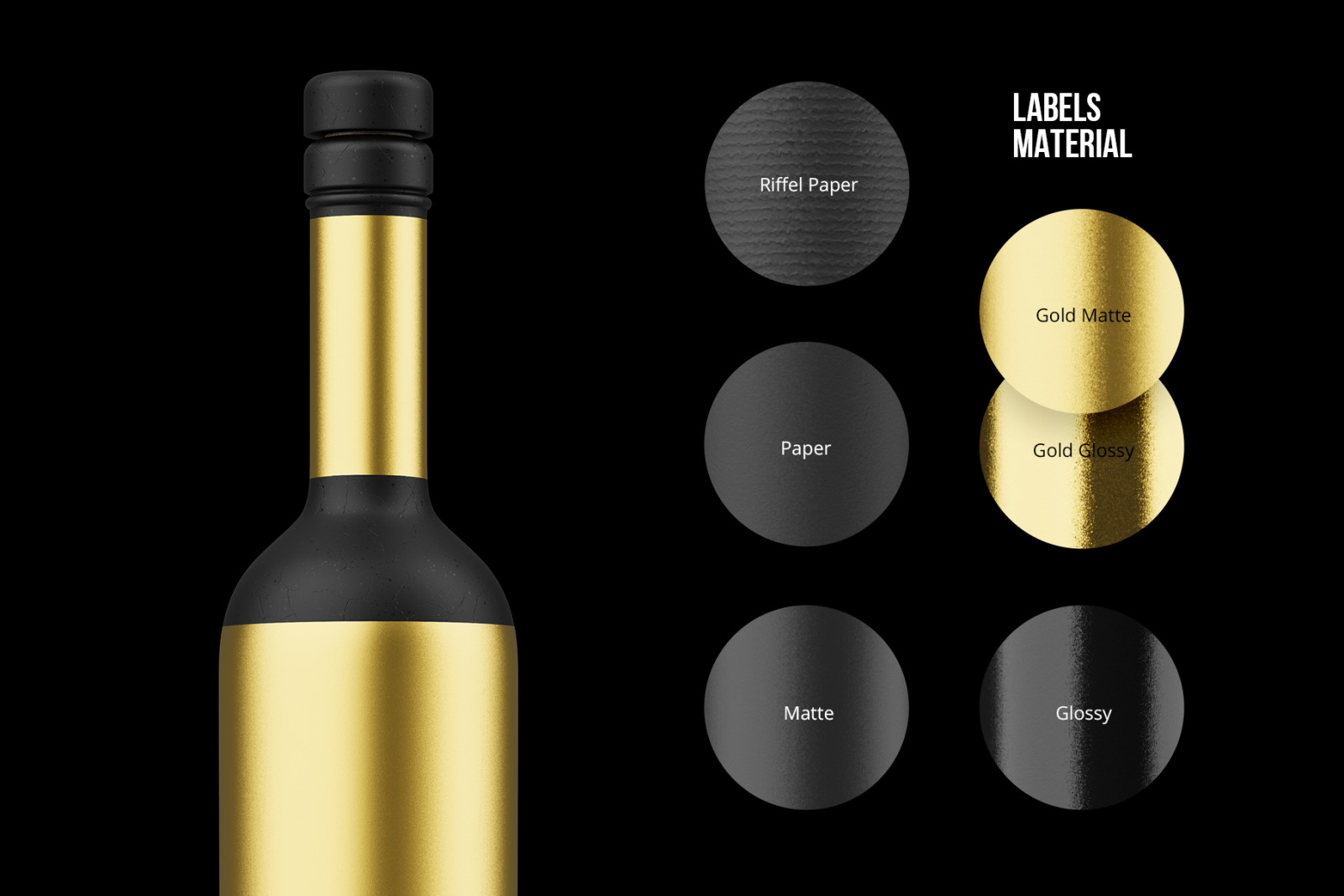 Ceramic Wine Bottle Mockup with Tube - PRO + 7 material