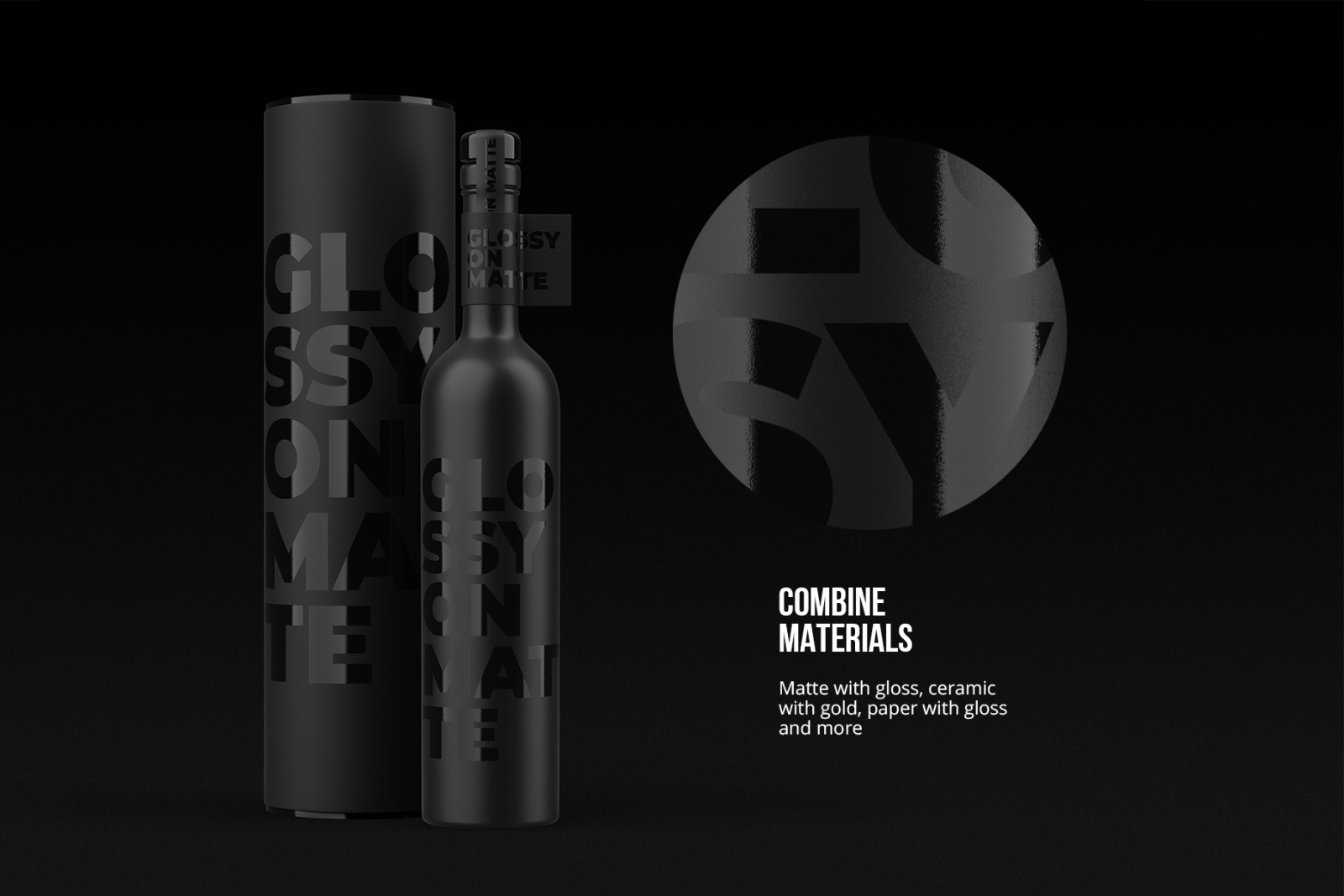 Ceramic Wine Bottle Mockup with Tube - PRO + 7 material Ceramic Wine Bottle Mockup with Tube - PRO + 7 material
