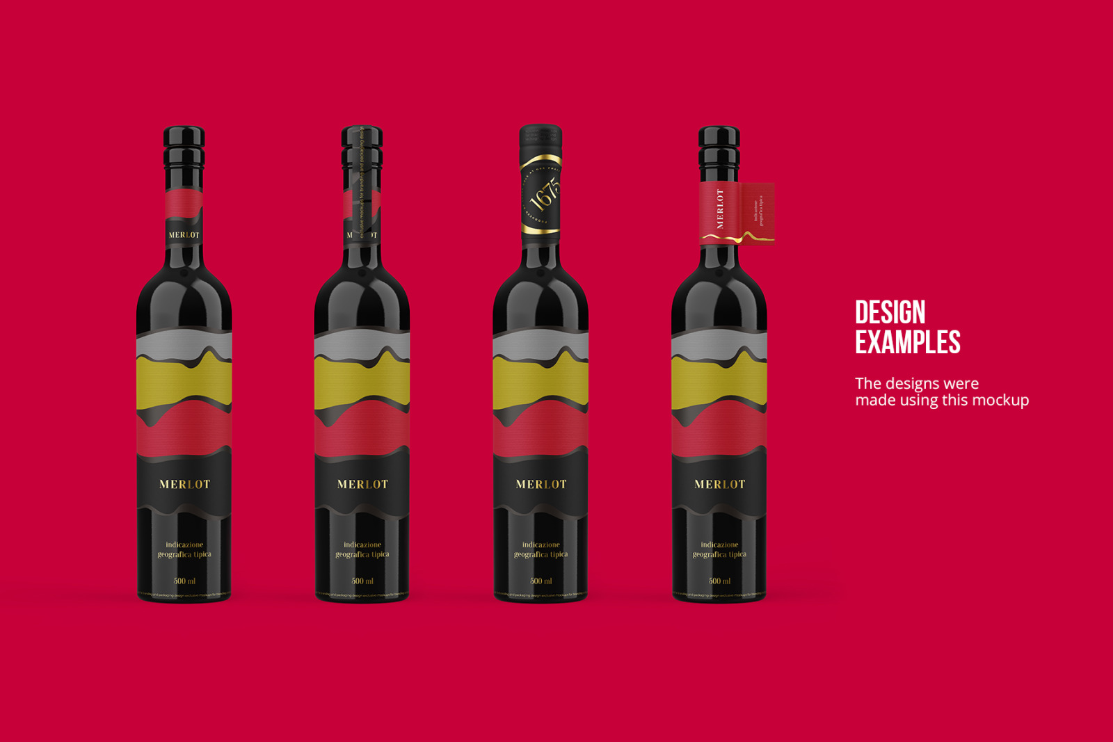 Ceramic Wine Bottle Mockup with Tube - PRO + 7 material