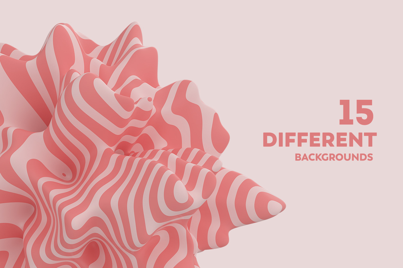 Abstract 3D Rendering of Organic Shapes - Coral Colors Abstract 3D Rendering of Organic Shapes - Coral Colors