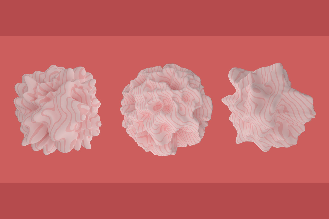 Abstract 3D Rendering of Organic Shapes - Coral Colors Abstract 3D Rendering of Organic Shapes - Coral Colors