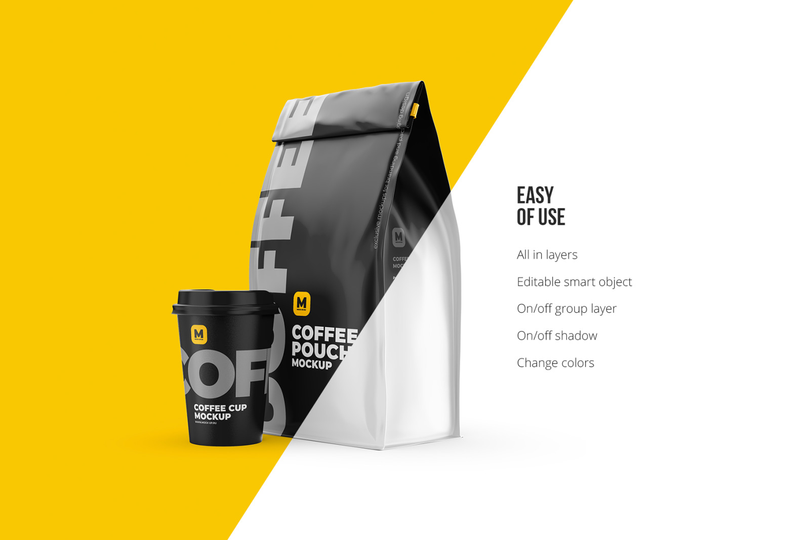 Coffee Pouch Back Half Side with Cup Coffee Pouch Back Half Side with Cup