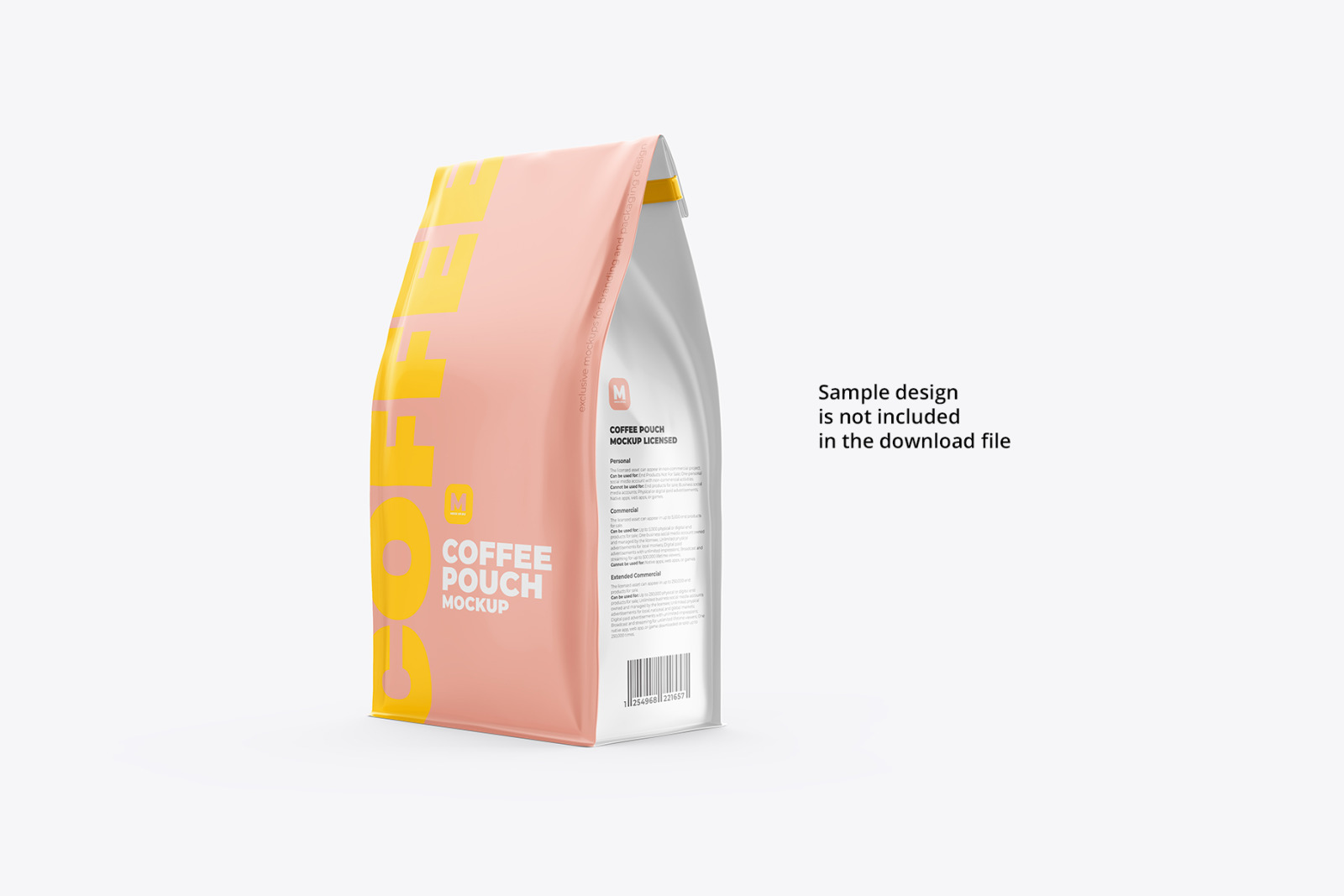 Coffee Pouch Mockup. Half-Side view