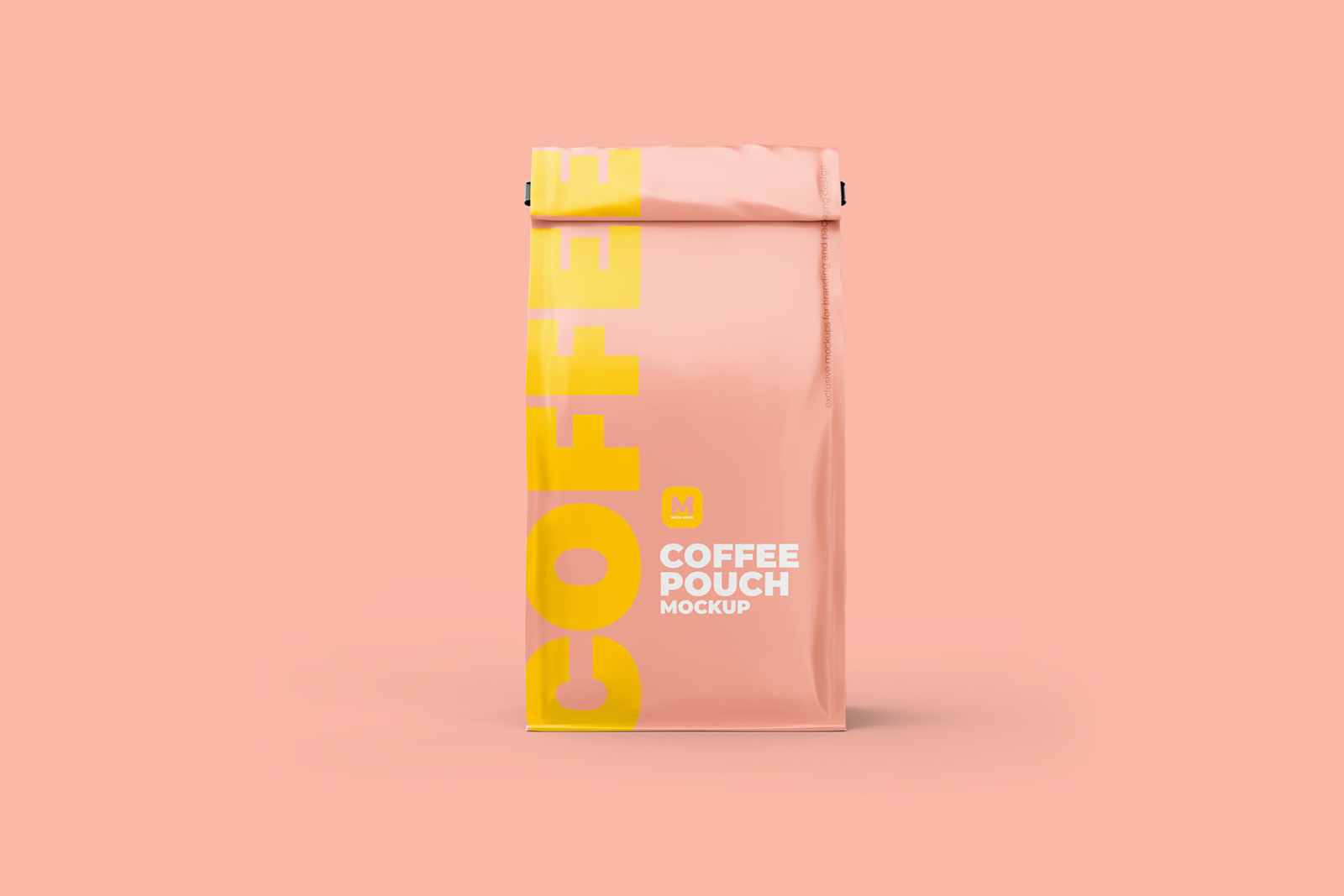 Coffee Pouch Mockup. Back view