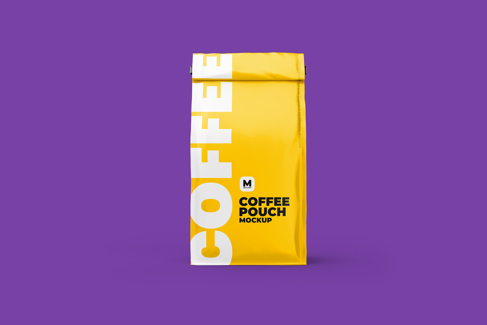 Coffee Pouch Mockup. Back view