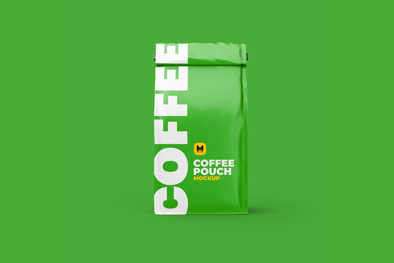 Coffee Pouch Mockup. Back view