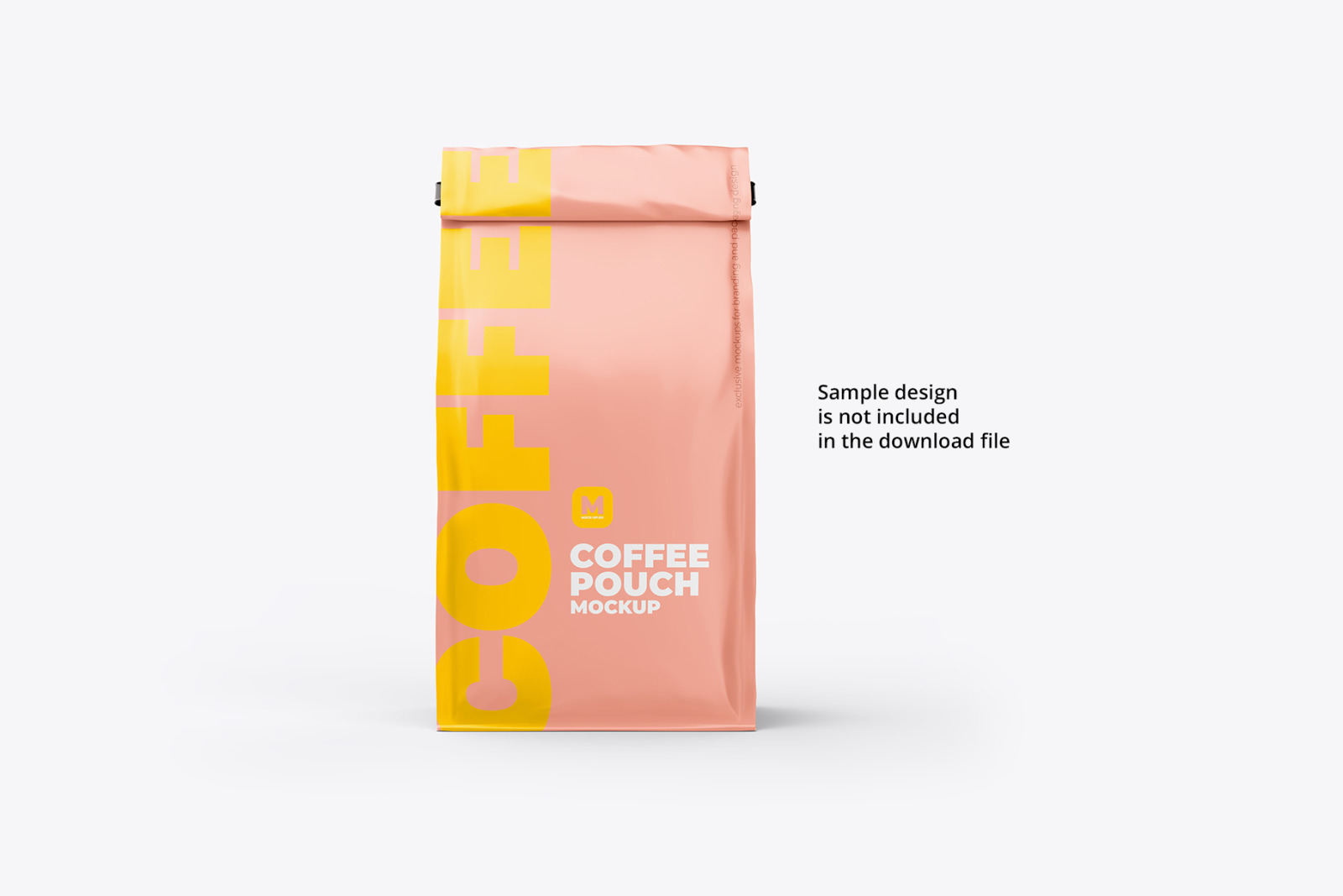 Coffee Pouch Mockup. Back view Coffee Pouch Mockup. Back view