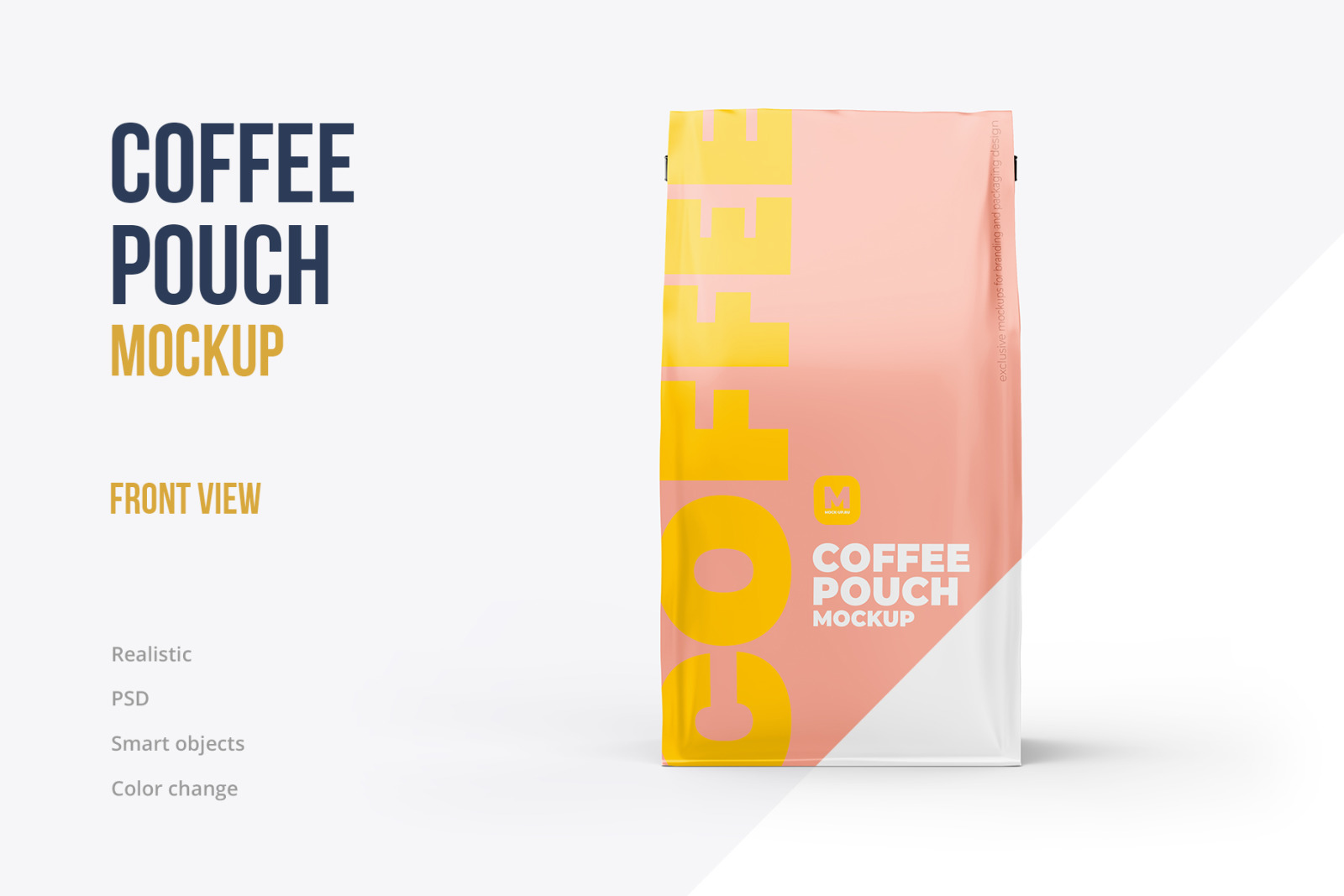Coffee Pouch Mockup. Front view Coffee Pouch Mockup. Front view