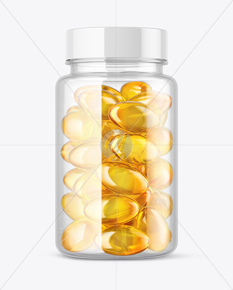 Clear Fish Oil Bottle Mockup