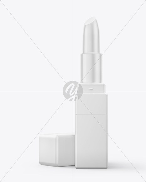 Opened Glossy Square Lipstick Tube Mockup