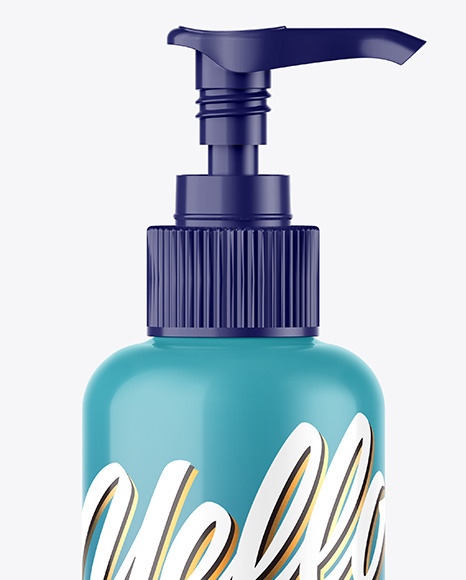 Glossy Bottle w/ Open Pump Mockup