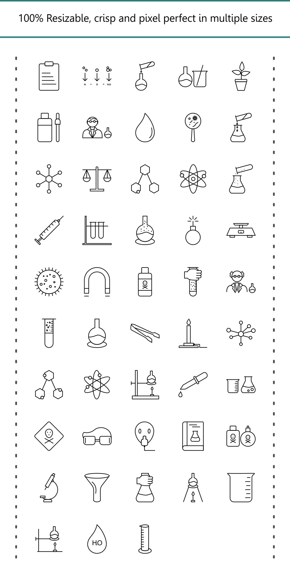48 Chemistry Line Black Icons