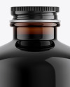 Amber Glass Bottle with Dark Drink Mockup