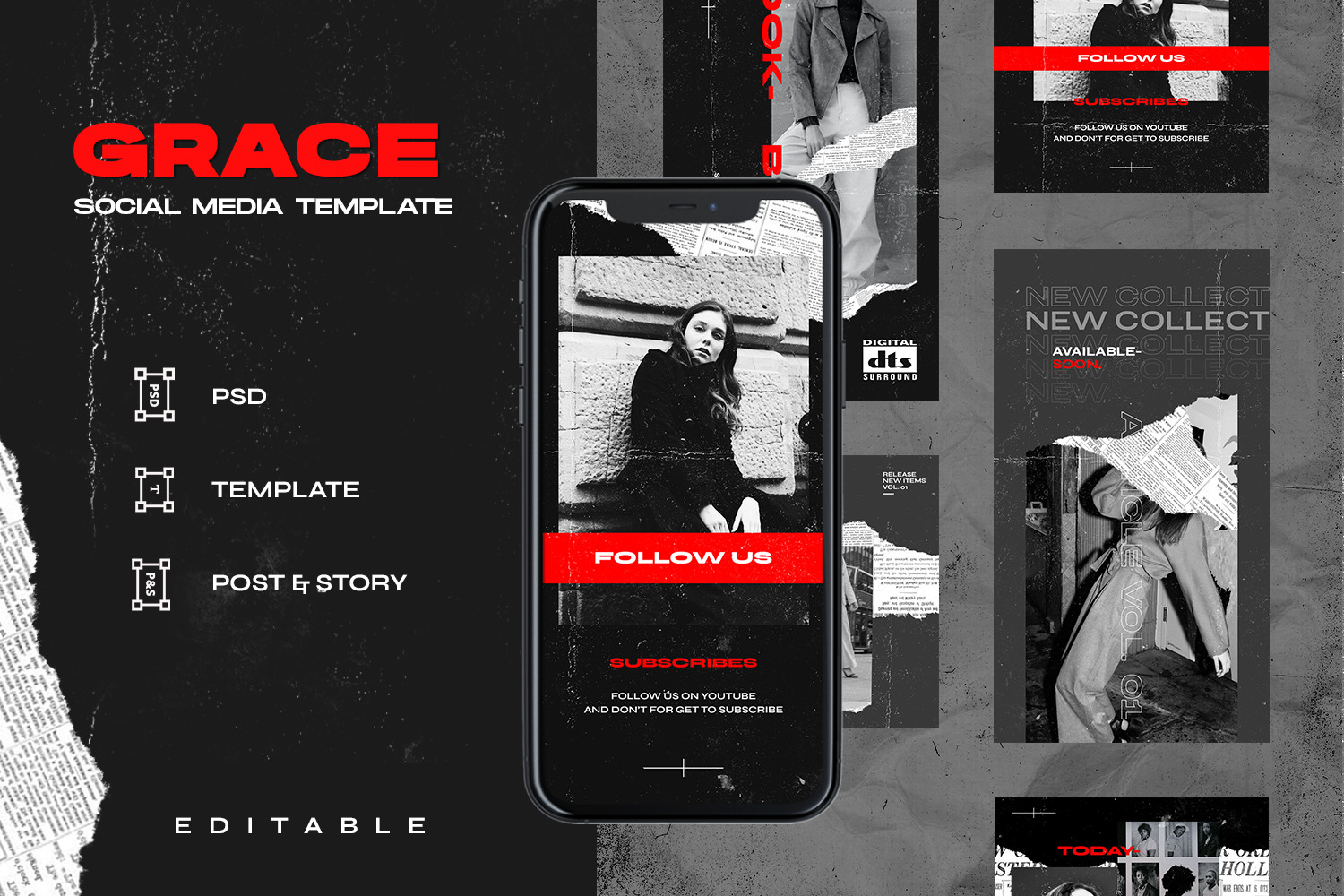 Grace- Instagram Stories & Post Template Grace- Instagram Stories & Post Template
