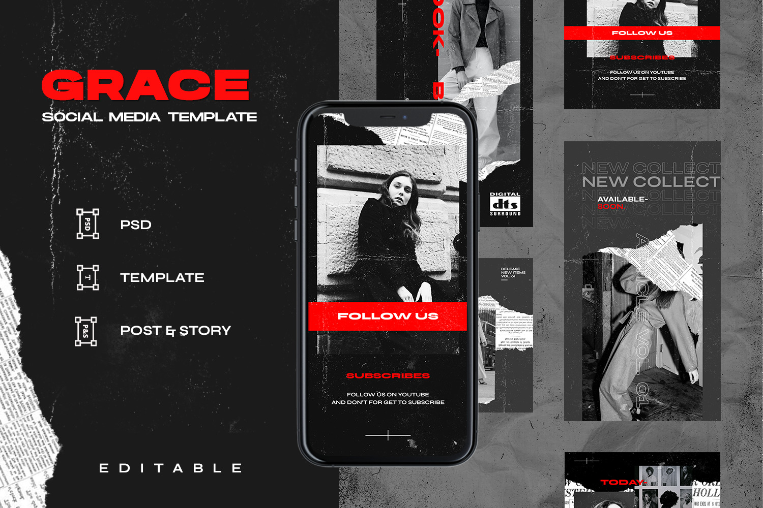 Grace- Instagram Stories &amp; Post Template