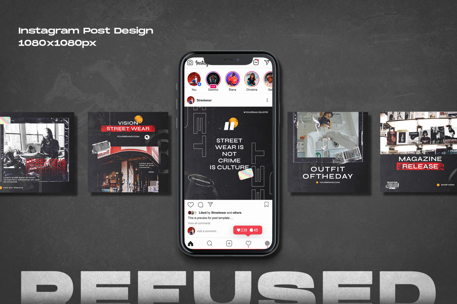 Refused - Instagram Stories & Post Template Refused - Instagram Stories & Post Template