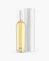 Clear Glass White Wine Bottle with Tube Mockup