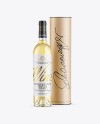 Clear Glass White Wine Bottle with Tube Mockup