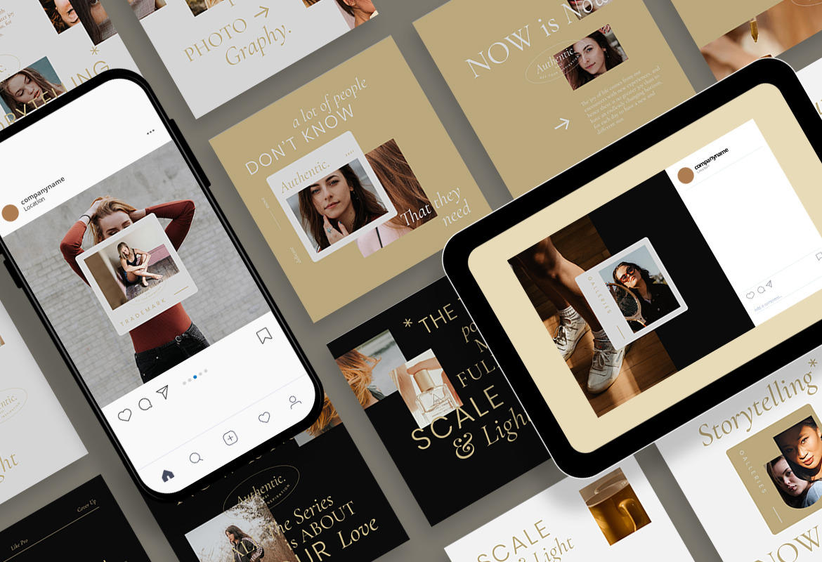 Minimalist Elegant Instagram Carousel Post Template On Yellow Images Creative Store 75864 