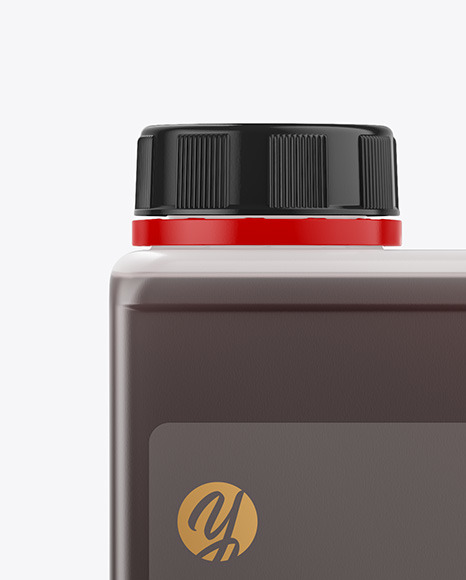 Rectangular Semitransparent Bottle with Oil Mockup