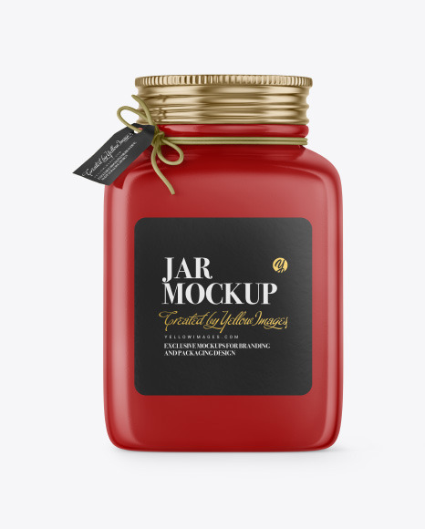 Glossy Ceramic Jar Mockup