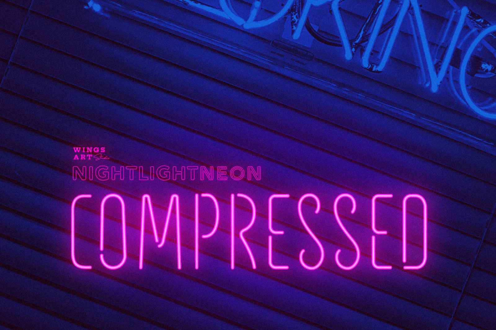Night Light Neon Font - Compressed Style
