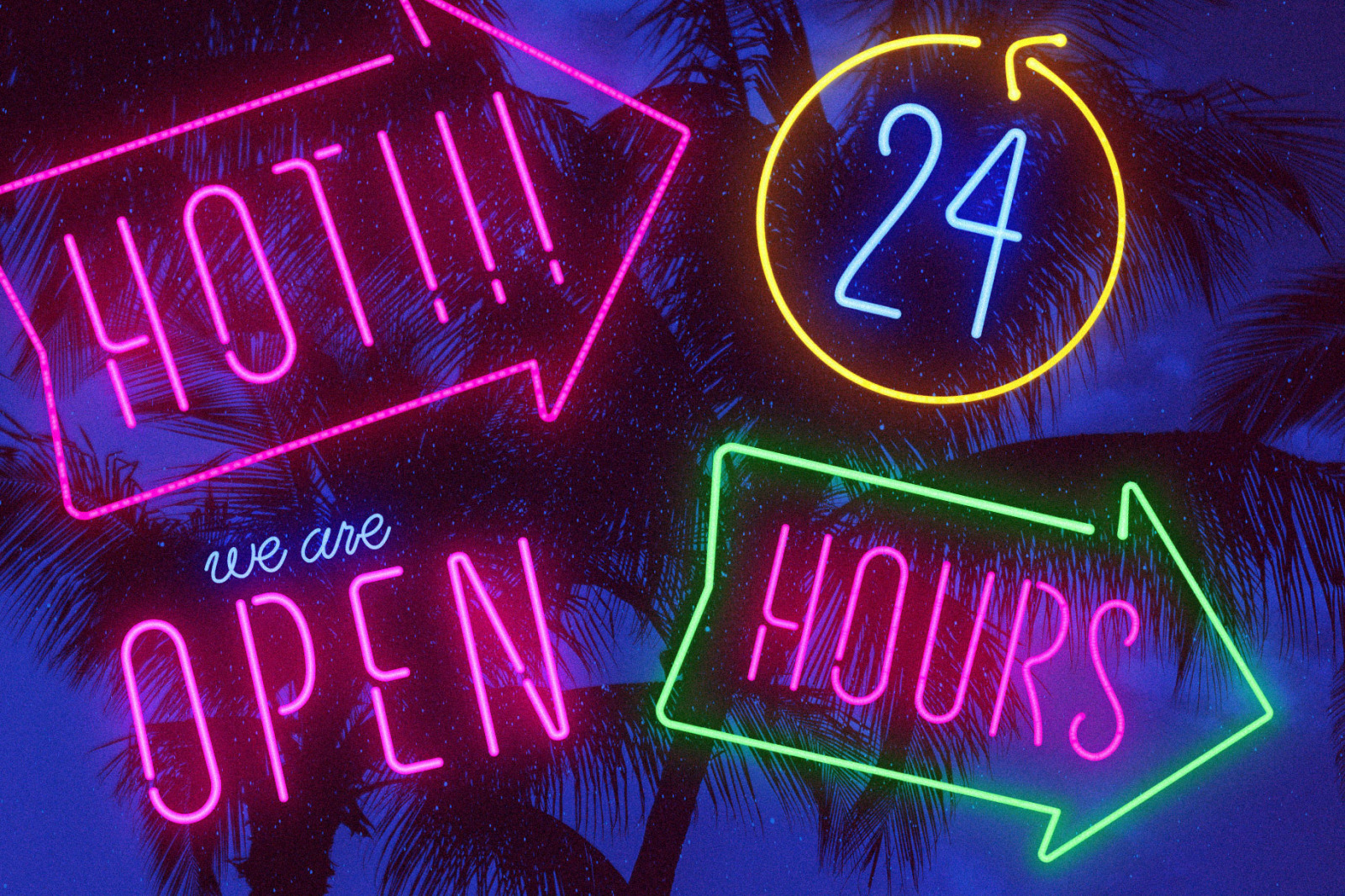 Night Light Neon Font - Compressed Style