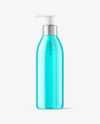 Color Plastic Cosmetic Bottle with Pump Mockup