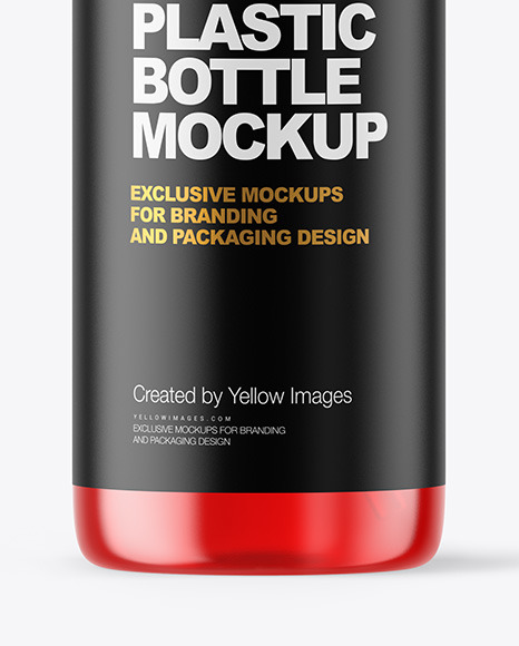 Color Plastic Cosmetic Bottle with Pump Mockup